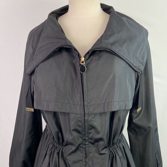Elie Tahari black nylon zip 3/4 jacket - Picture 2 of 16